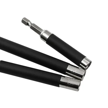 

3pcs 80/120/140mm Flexible Stretch Extension Bar for Electric Screwdriver Connecting Use 1/4 Inch Hex Shank Magnetic Bit Holder