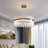 مصباح سقف LED فاخر ، تصميم ما بعد الحداثة ، كريستال ، إضاءة داخلية ، إضاءة سقف زخرفية ، مثالية لغرفة المعيشة أو غرفة الطعام أو غرفة النوم.