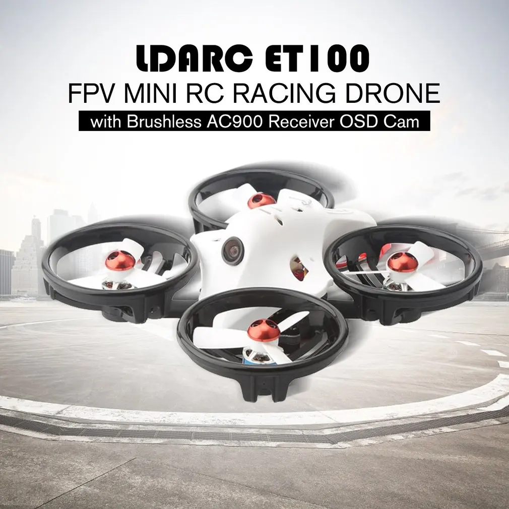LDARC ET100 5,8G микро бесщеточный FPV RC гоночный Дрон с 100mW 16CH VTX камерой OSD AC900 приемник PNP версия