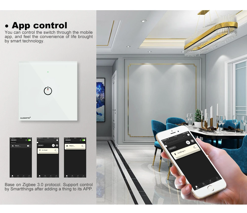 ZIGBEE настенный выключатель AC100-240V лампочка с регулированием яркости zigbee светодиодный пульт дистанционного управления ночным светом работа с zigbee приложение шлюз смартфон управление