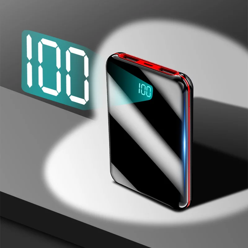  ROCK Min 10000mAh Power Bank Für xiaomi iPhone LCD Display Tragbare Ladegerät Power Externe Batteri