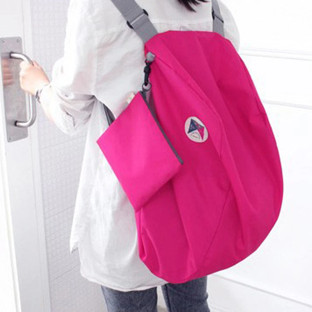 Многофункциональный складной рюкзак для женщин, школьные сумки для девочек-подростков, уникальный дизайн, складная сумка на плечо, большая вместительность, прочная - Цвет: Rose Red