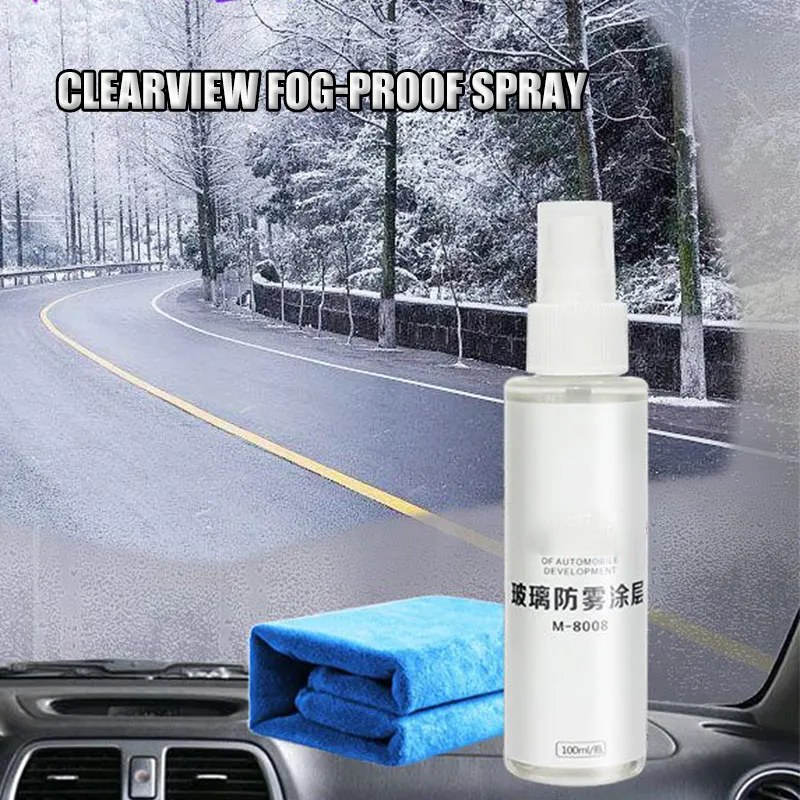 Car Glass Anti-fog Agent Spray Fog Proof Cleaning Tool@LS
