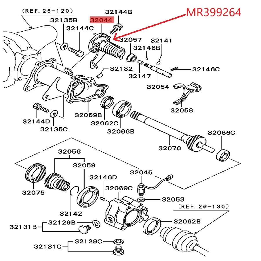 mitsubishi, oem mr399264, montero, pajero, pinin 2013-2017