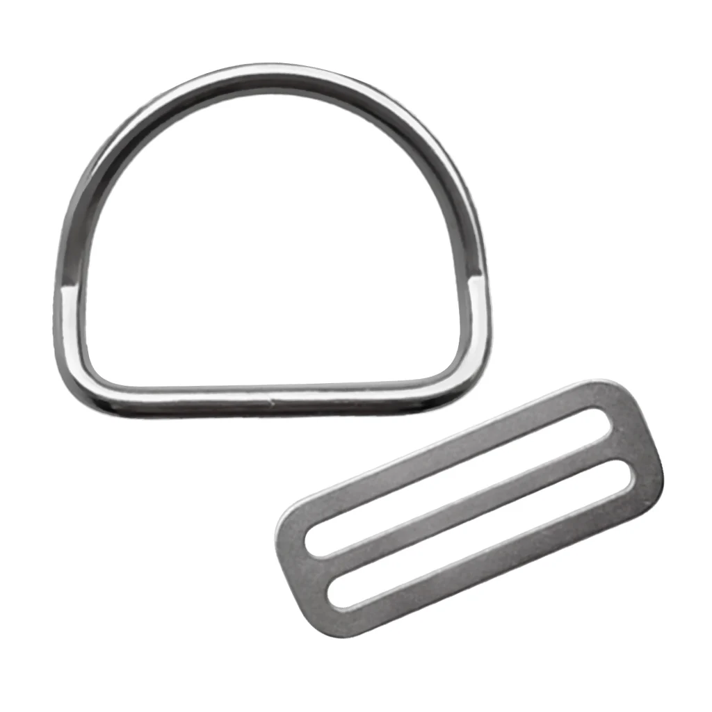 Standard 2 inch/50mm Weight Belt Keeper Retainer & D Ring for Underwater Scuba Diving Snorkeling