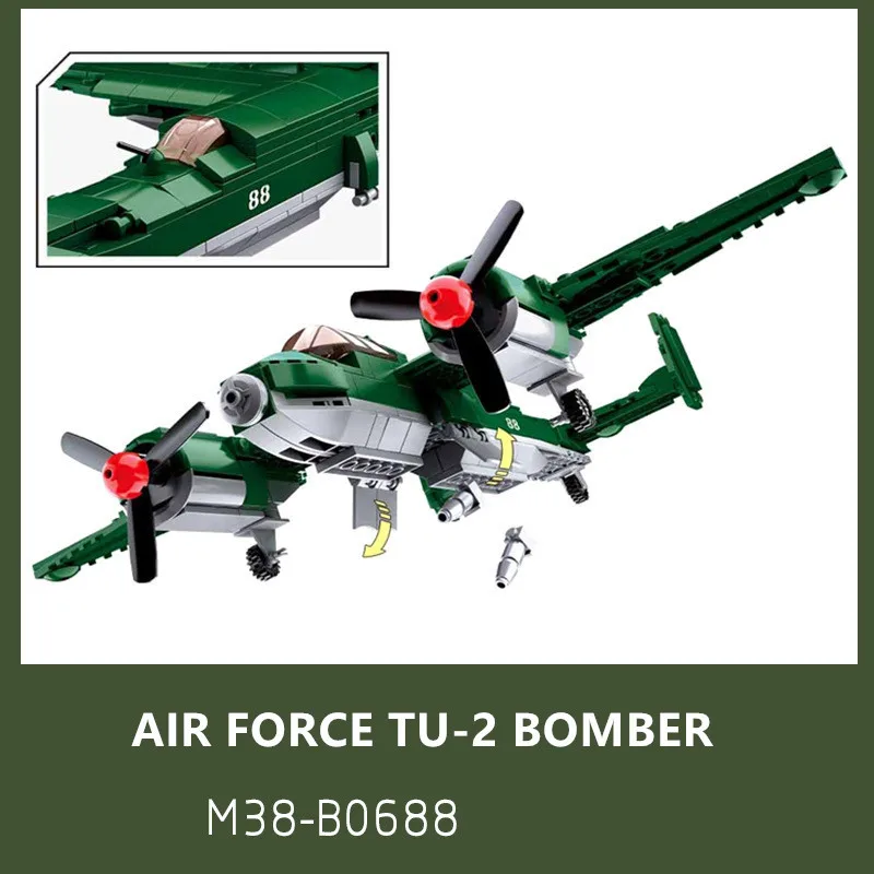 Online 311Pcs Military Air Force WW2 Sowjetunion TU 2 Bomber Kämpfer ARMEE Zahlen Bricks LegoINGLs Juguetes Bausteine Kinder Spielzeug