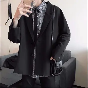 

2020 Suit Jacket Men's Korean Version Loose and Casual Retro Small Suit Trendy Student's Single West Top