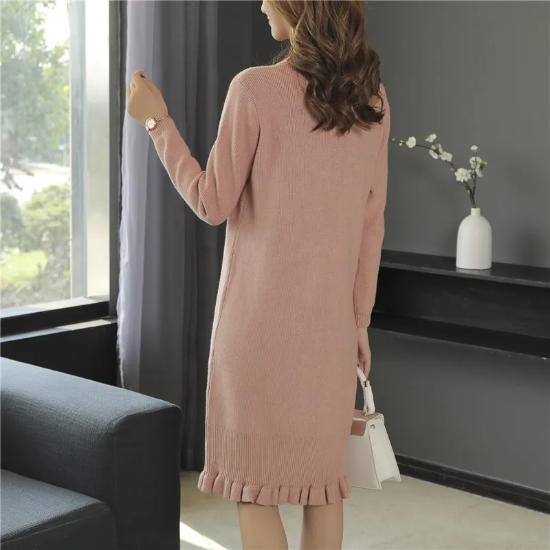 Sweater Women Cardigan Feminino Poncho 9327 Real Shot New Thickened Lower Ear Collar Tie Dress 75- 2f, 9 Rows, 4 Shelves
