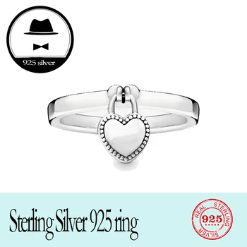 

New Fit original genuine 100% 925 sterling silver pan ring for women heart shape fashion luxury temperament jewelry wedding gift
