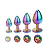 Mini small medium large set Crystal Heart round rose gold rainbow Metal anal beads butt plug Jewelry insert vibrator sex toy 1