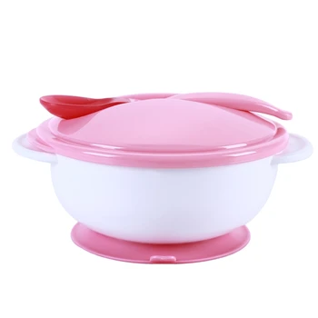 

2020 New Cute Temperature Spoon Suction Bowl Set Baby Safety Training Bowl Temperature Spoon Assisted Eating Feeding Tools
