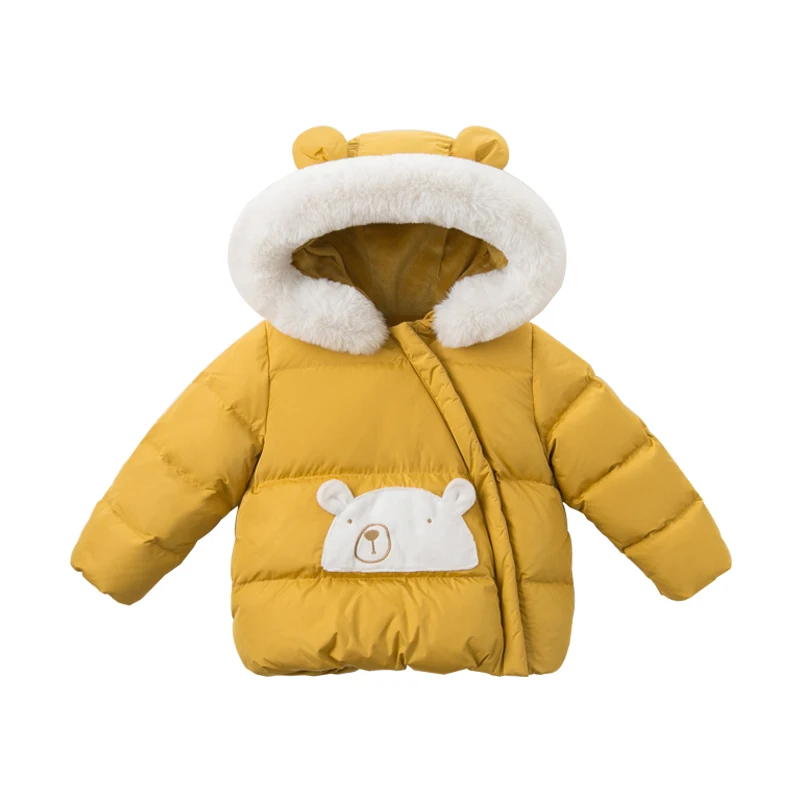 DBM11850 dave bella/детский зимний пуховик унисекс детская верхняя одежда на 90% белом утином пуху модное милое пальто - Цвет: yellow