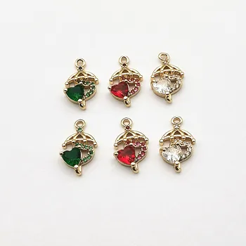 

New arrival! 16x10mm 50pcs Cubic Zirconia Heart sahpe Charm for Earring DIY Making, Jewelry Accessories Findings & Component