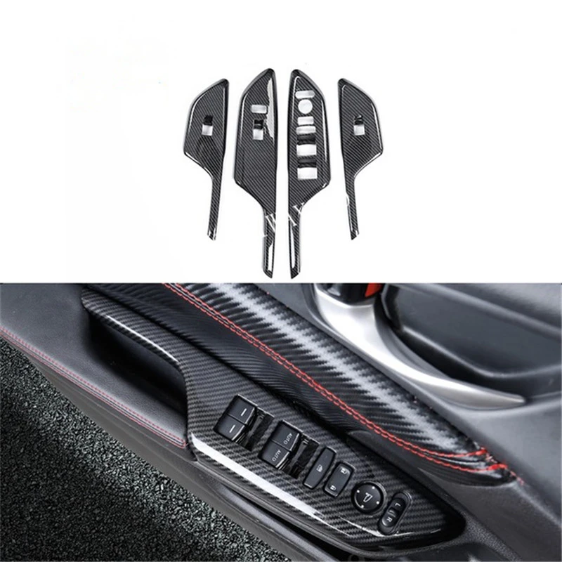 

Full Set Carbon Fiber Interior Decoration Inner Door Bowl Door Trim Strip For Honda Civic 2016 2017 2018 Car accessories