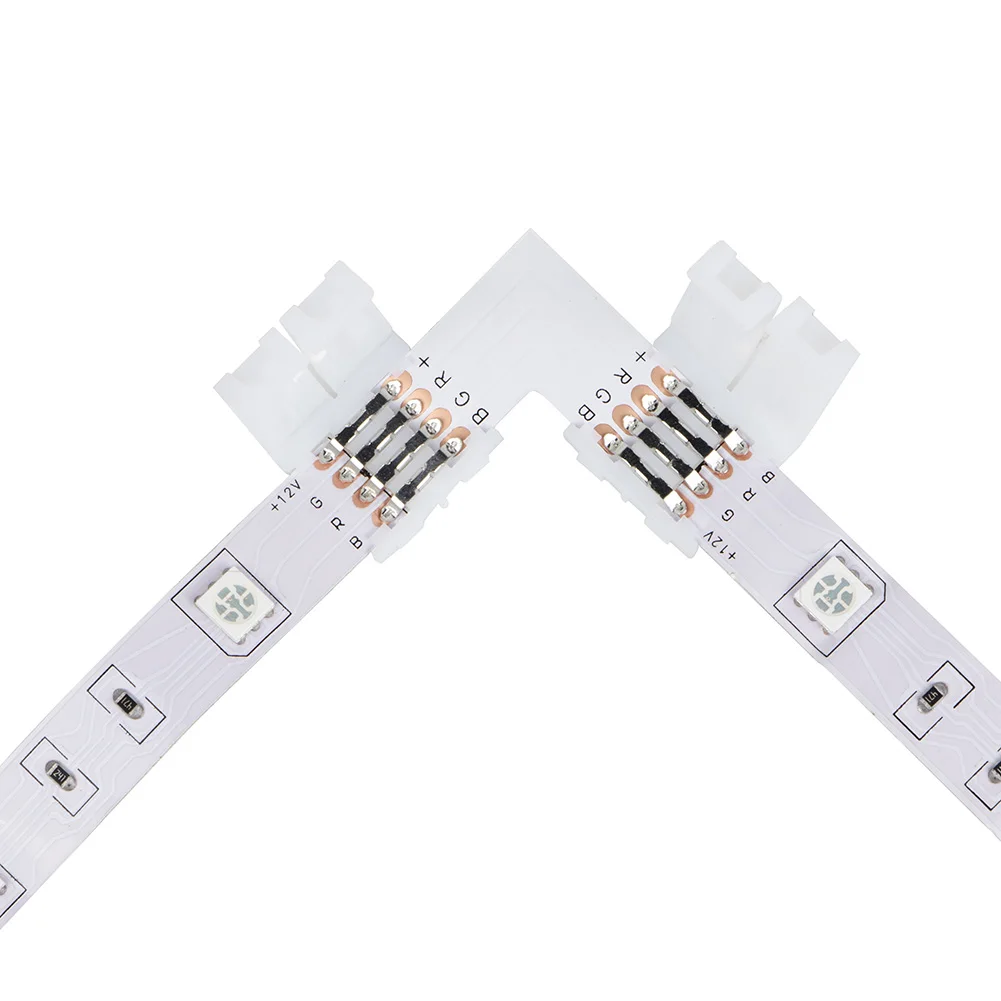 20 шт./компл. 10 мм ABS 4 Pin светодиодный RGB коннектор набор l образной формы без