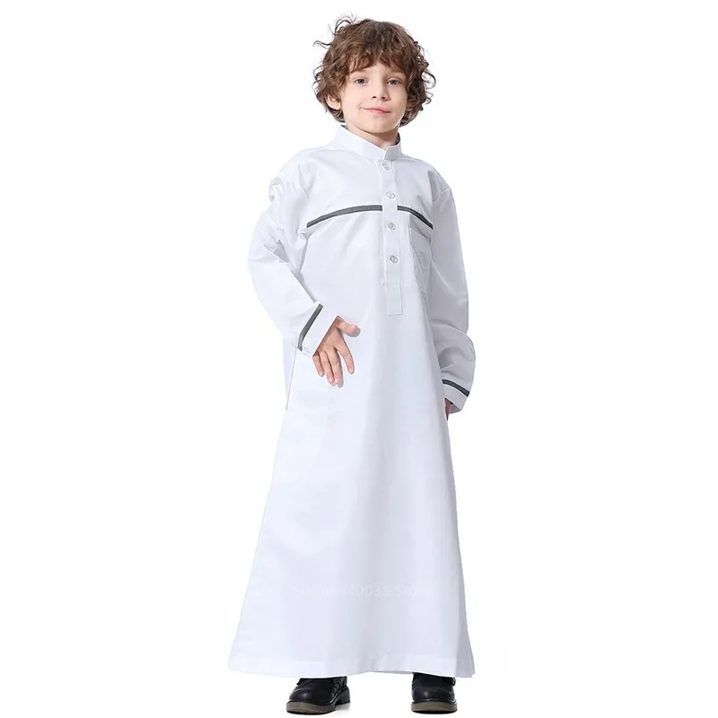 Teenager Islamic Clothing Men Muslim Thobe Boy Saudi Arabia Abaya Children Jubba Pakistan Muslim Robe Ramadan Costumes Kaftan