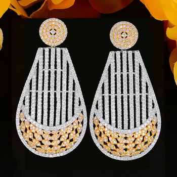 

Jimbora Elegant Luxury Hollow Pendant Earrings Jewelry For Women Bridal Wedding Party Show Girl Daily Accessoriess 2020