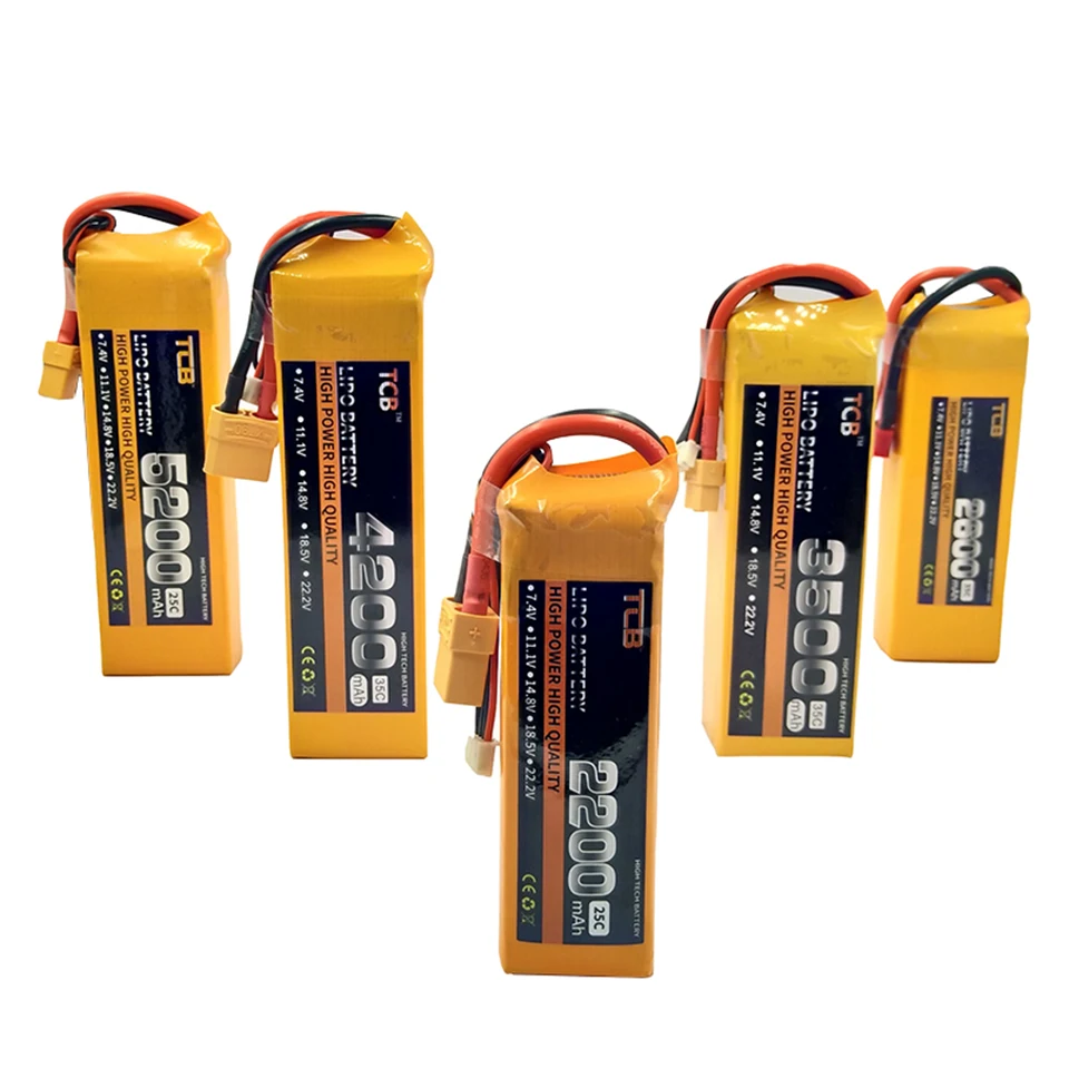 TCB RC LiPo батарея 2S 7,4 V 2200mAh 2600mAh 3500mAh 4200mAh 5200mAh 25C 35C для радиоуправляемый самолет, Квадрокоптер 2S 7,4 V игрушка на батареях LiPo