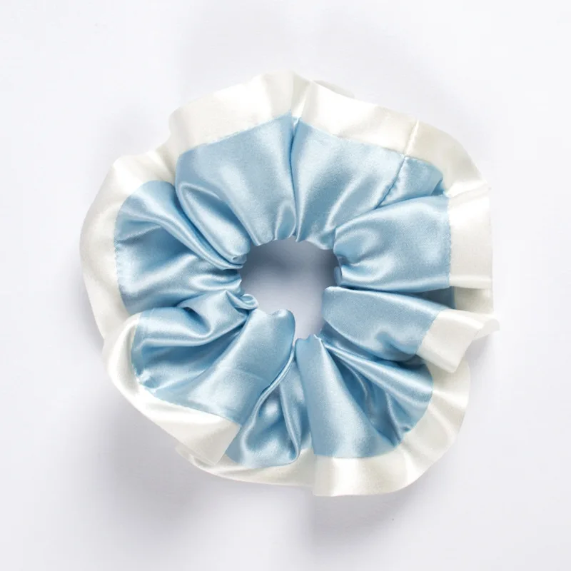 100% Real Silk Hair Scrunchies Women Girl Hair Accessories for Wedding Brides Hair Hoop with Lace Fashion Hair Ties Bulk new original 1 967589 1 amp mcp connector system consult with bulk before purchasing for negotiable prices