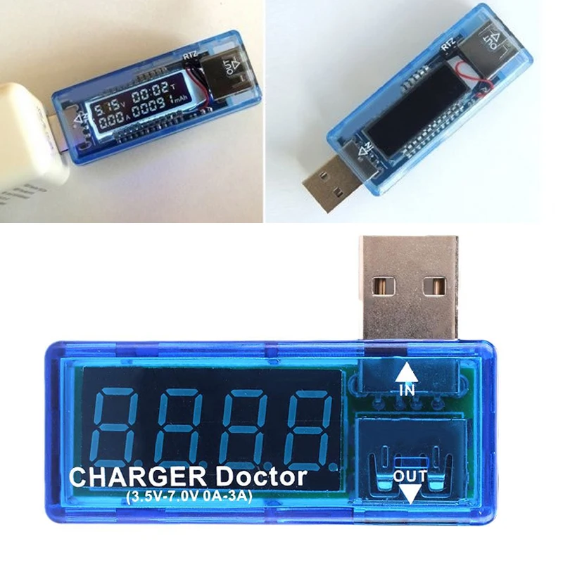 

L-Shaped LED Display USB Voltage Current Meter Charger Power Bank Tester