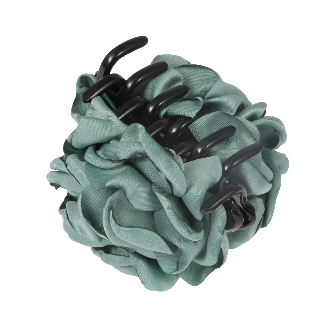 Vintage Fabric Rose Flower Large Hair Clamp Claw Jaw Accessories Gift 4 Colors