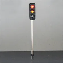 

6cm Metal Traffic Signal Pedestrian Crossing LED Light Model 3V Train Railway Architecture Diorama Scenery Layout Learning Toy