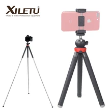 XILETU XS 110 حامل ثلاثي متنقل حامل السفر في الهواء الطلق لايف Selfie عصا ترايبود ث بلوتوث التحكم عن بعد ل SLRS GoPro الهاتف الذكي