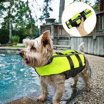 

Pet Airbag Life Jacket Inflatable Folding Dog Outdoor For Leash Dog Breathable Reflective Yellow Life Jacket