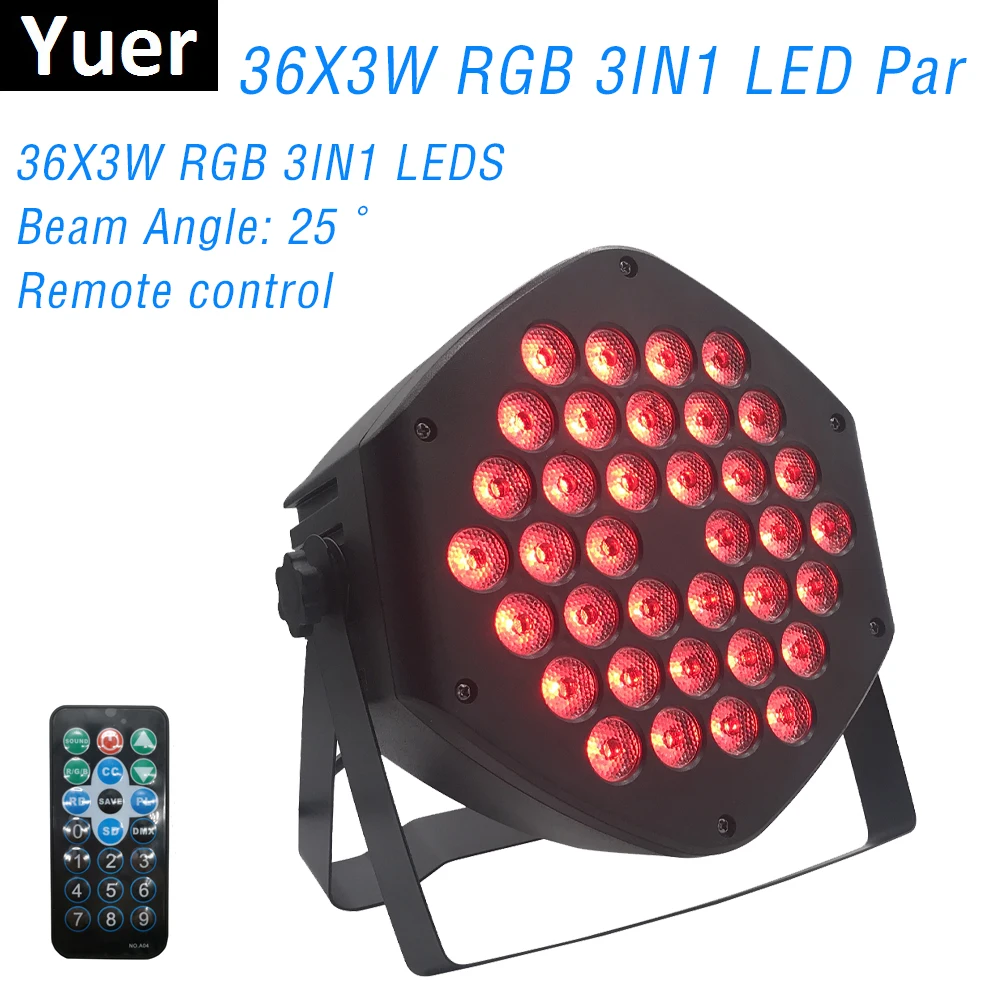 LED Par Lights 36X3W DJ RGB 3IN1 Wash Disco Light DMX Controller Effect For Small Paty KTV Stage Lighting | Лампы и освещение
