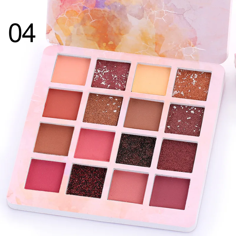 16 Color Natural Makeup Eyeshadow Pallete Makeup Brushes Shimmer Pigmented Eye Shadow Palette Make Up Palette Maquillage TSLM2