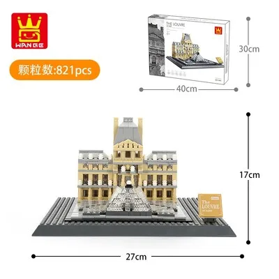 821Pcs DHL знаменитые модели зданий Нотр-Дам де Пари Эйфелева башня Лондонский мост строительные блоки кирпичи детские игрушки - Цвет: 821Pcs