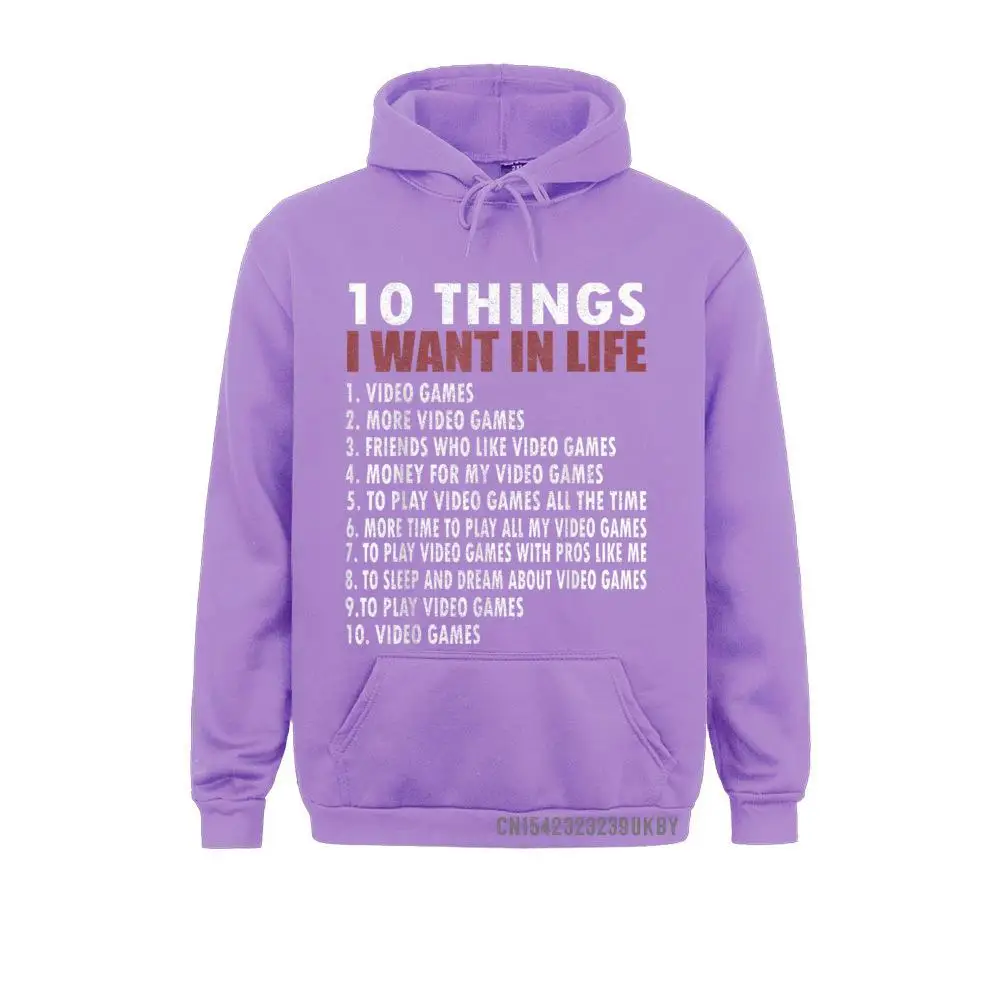 Dominant Mens Sweatshirts Video Games Funny Gamer Gift Boy 10 Things I Want In My Life T-Shirt__A10861 Casual Hoodies Summer/Fall  Hoods Long Sleeve Video Games Funny Gamer Gift Boy 10 Things I Want In My Life T-Shirt__A10861purple