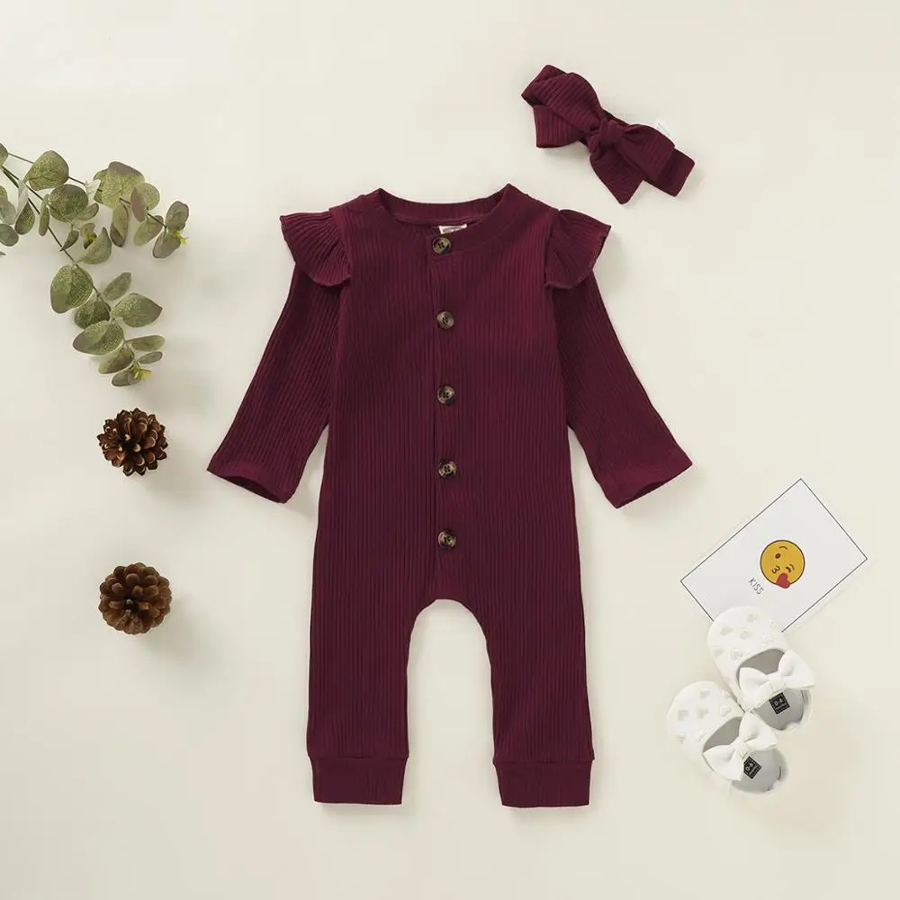 Baby Rompers for Girls Linen Jumpsuits Long Sleeve Newborn Bebes Overalls Pajamas One Piece Toddler Infant Playsuits Kids Clothe
