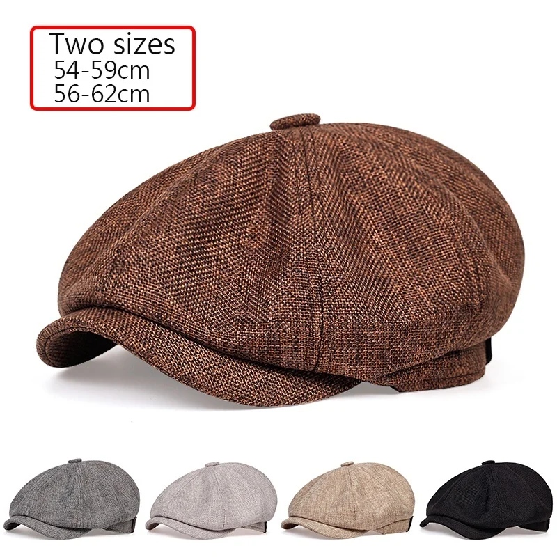 wool beret mens New men's casual newsboy hat spring and autumn thin retro beret hat fashion wild casual hat unisex wild octagonal hats beret cap for men