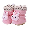 pink rabbit Детская обувь зимняя утолщенная обувь с высоким голенищем теплая хлопковая обувь на шнуровке, украшение куклы из мультфильма, милая, морозостойкая, для первых ходунков - Цвет: pink rabbit