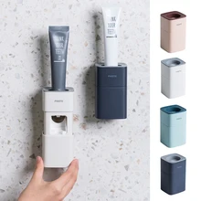 Dispensador de pasta de dientes montado en la pared para baño totalmente automático a prueba de polvo, exprimidor de pasta de dientes, accesorios de baño para el hogar