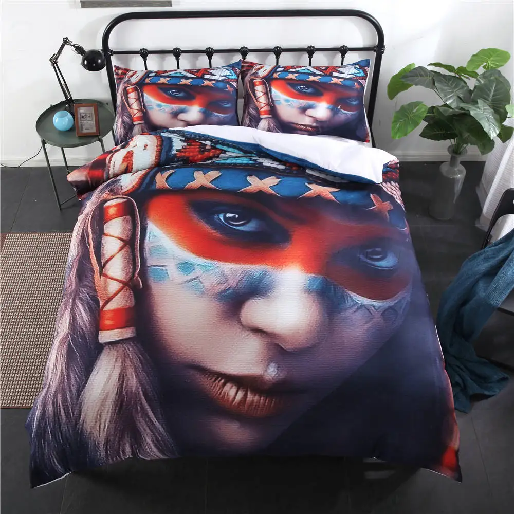 

Skull Punk Series Comforter Bedding Sets Single Double Queen Size Duvet Cover Set 3D Print Halloween of Bedding Cover Suit