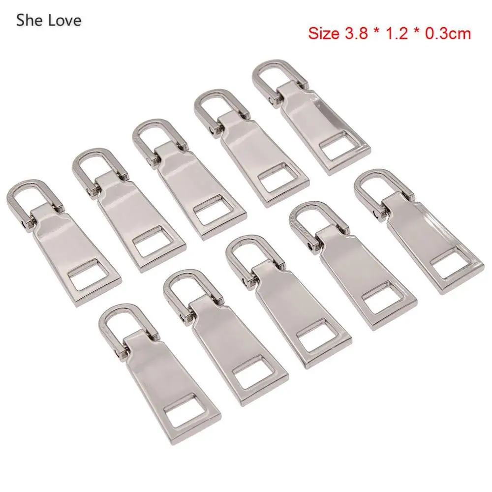 Chzimade 10Pcs/lot 5# Metal Zipper Pullers For Zipper Slider Repair Kits Pull DIY Sewing Accessories