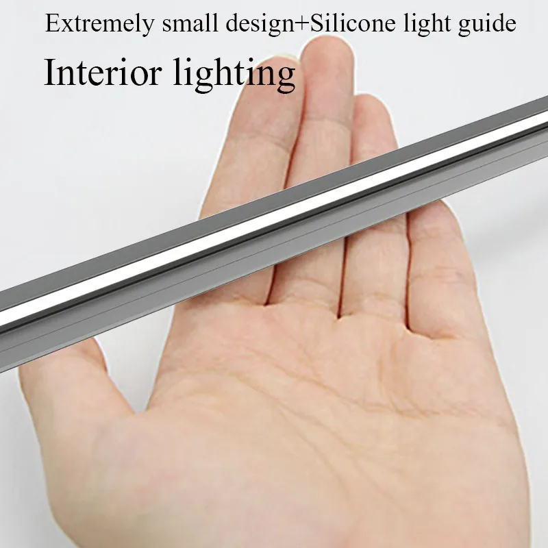 Inward 45 Degree Angle LED Strip Oblique Beam Cabinet Layer Shelf Edge Side Light-Emitting No Slotting Surface Mounted DC12V 6