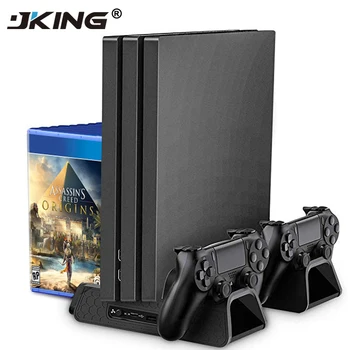 

For PS4/PS4 Slim/PS4 Pro Vertical Stand with Cooling Fan Dual Controller Charger Charging Station For SONY Playstation 4 Cooler