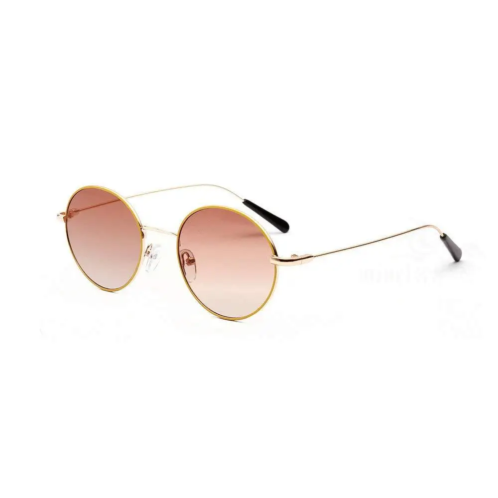 Классическая женская маленькая круглая рамка очки Для женщин/Для мужчин Брендовая Дизайнерская обувь сплав градиентные солнцезащитные очки Винтаж UV400 с коробкой FML