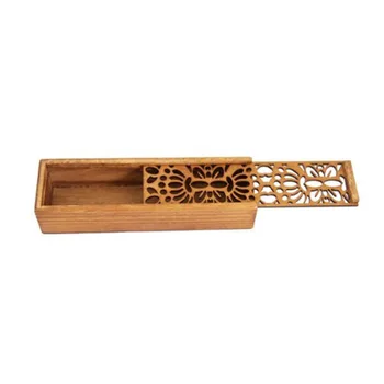 

Asian Wooden Pen Pencil Case Box (Butterfly Pattern)