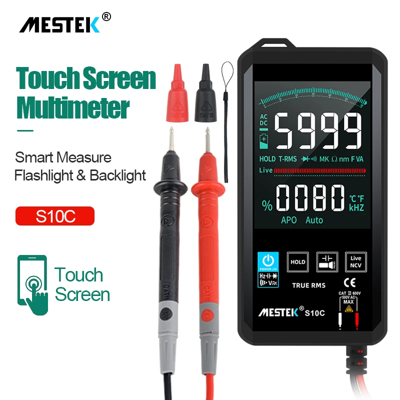 Digital Multimeter Tester Analog Voltmeter AC DC OHM Capacitor LCD Touch Screen 