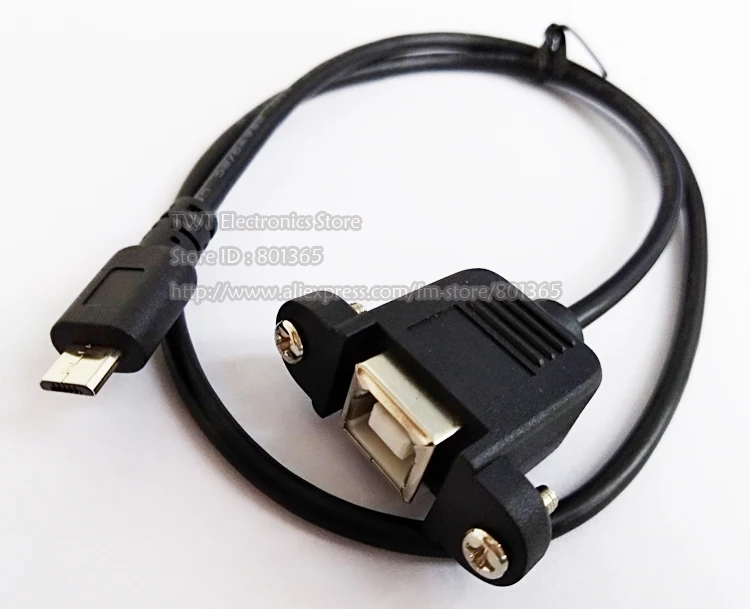 NCHTEK Micro USB 5pin папа к USB B мама панель тип крепления кабель с винтами 50 см/ /2 шт