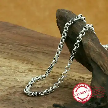 

S925 sterling silver necklace personality fashion classic jewelry punk trend style circle shape 2018 new gift to send lover