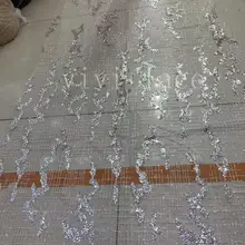 Hh023#5 ярдов/партия, серебряная блестящая смесь кристаллов, сетка с блестками, роскошная клееная сетка, фатин, кружева для распиловки свадебного платья/вечерние