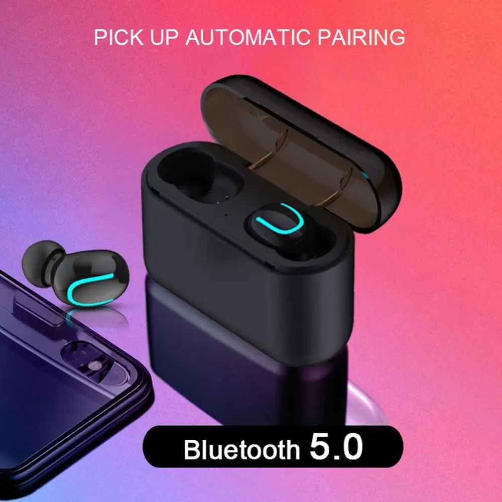 Q32 Wireless Bluetooth 5 0 TWS Mini Earbuds Portable Handsfree Microphone Headset with Charging Case Sport Gaming Driving Stereo