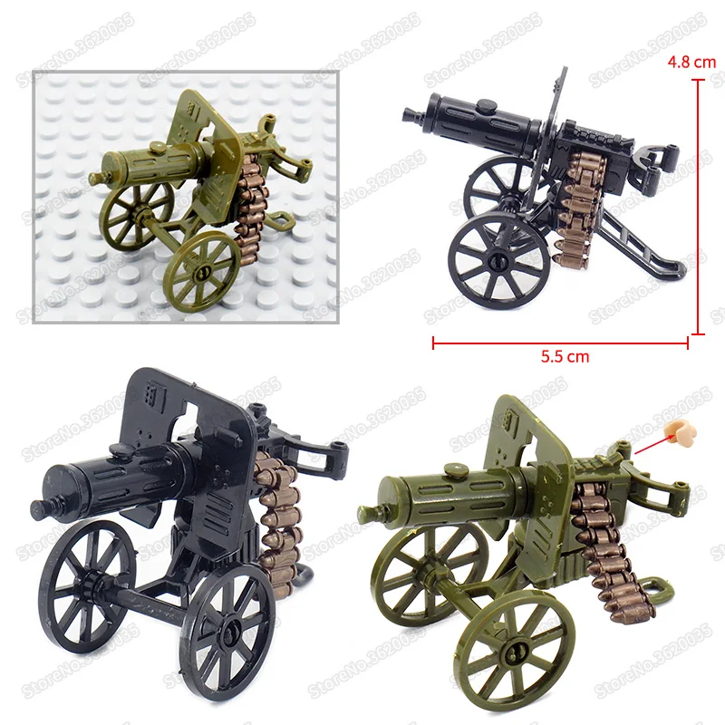 

Legoinglys Figures Maxine Heavy Machine Gun Military Weapons World War 2 Building Block Assemble Army Model Christmas Gifts Toys