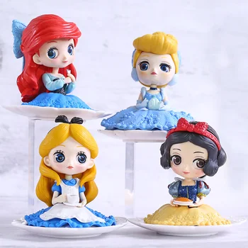 

Q Posket Sugirly Characters Princess Alice Ariel Snow White Cinderella PVC Figure Collectible Model Toy Doll