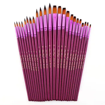 

12Pcs Watercolor Paint Brushes Set Purple Nylon Hair Flat Pointed Painting Brush Oil Acrylic Brush Watercolor Pen Art Supplies